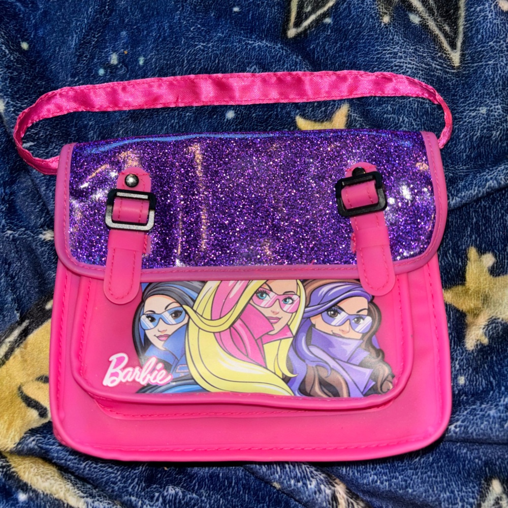 Barbie Pink Glitter Kids Shoulder Bag